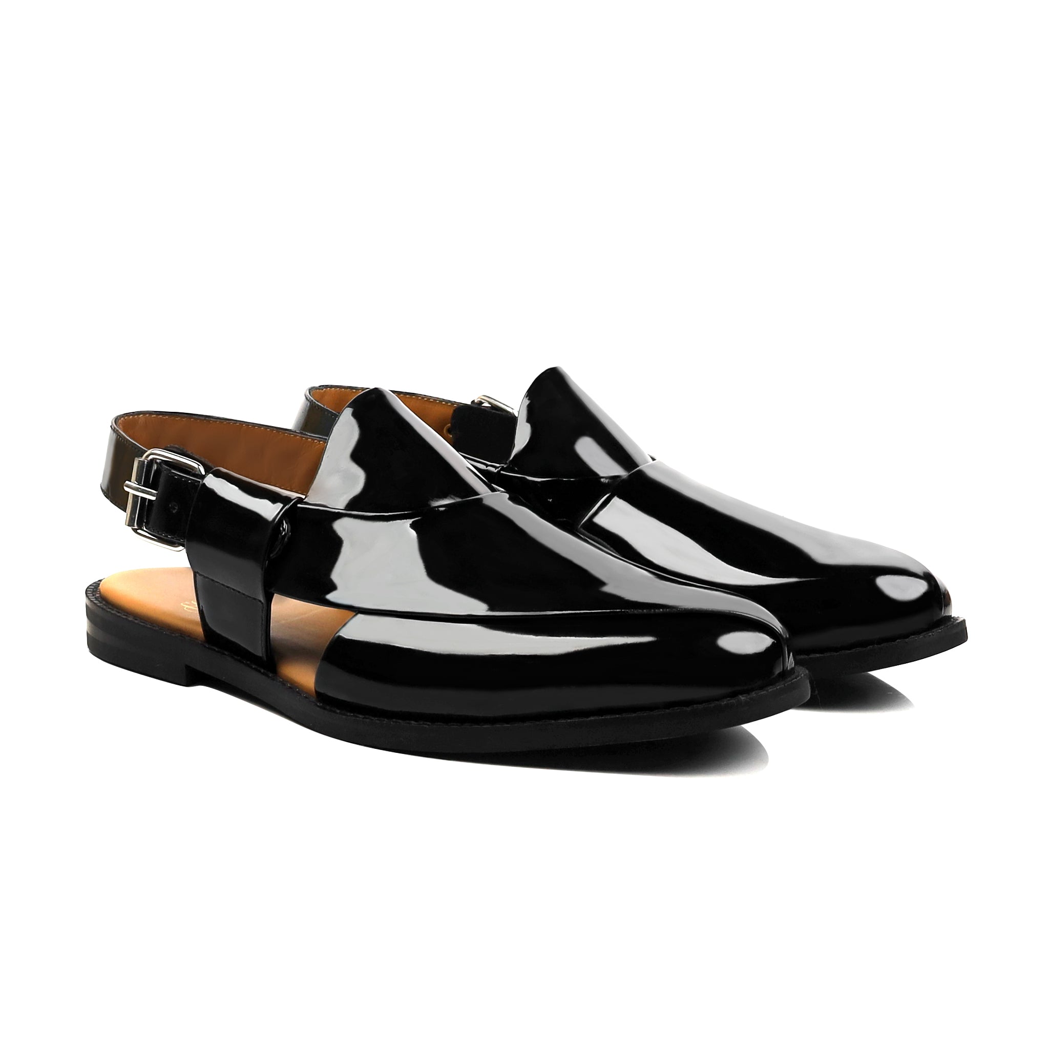 Vinton - Men's Black Patent Leather Sandal