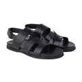 Nathan - Men's Black Calf Leather Sandal