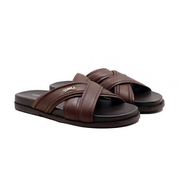 Sabbia - Men's Dark Brown Calf Leather Slipper