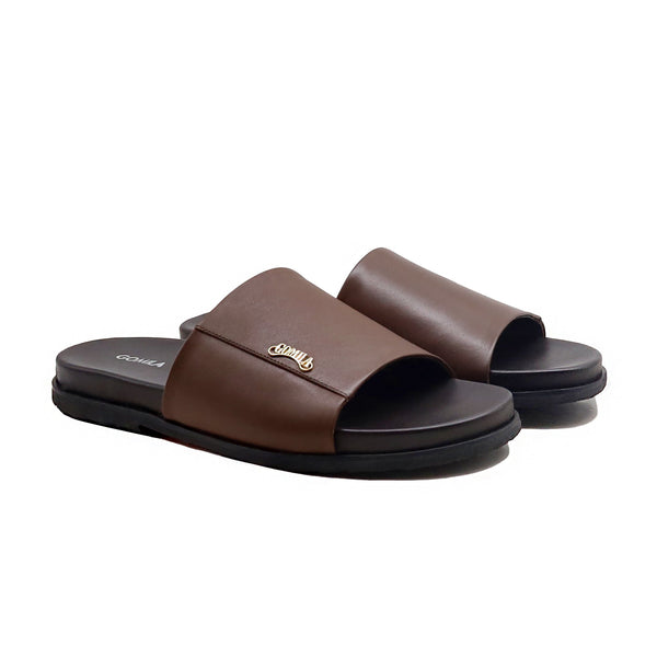 Cushlyn - Men's Dark Brown Calf Leather Slipper