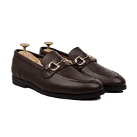 Leory - Men's Dark Brown Pebble Grain Leather Loafer