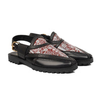 Maxton - Men's Black Hand Painted Sandal