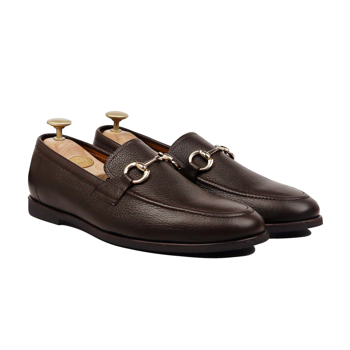 Abada - Men's Dark Brown Pebble Grain Leather Loafer