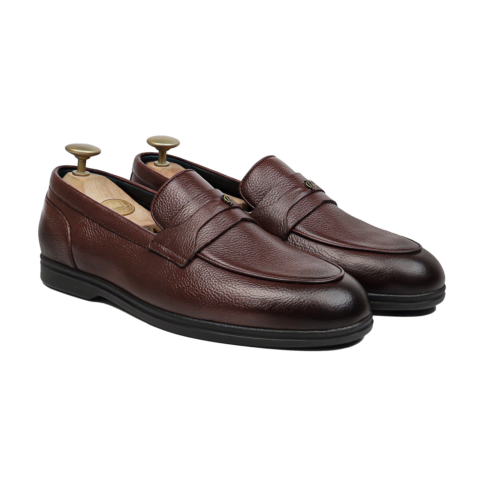 Baltasar - Men's Burnished Oxblood Pebble Grain  Leather Loafer