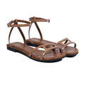 Aloura - Women's High Shine Tan Strapped Sandal