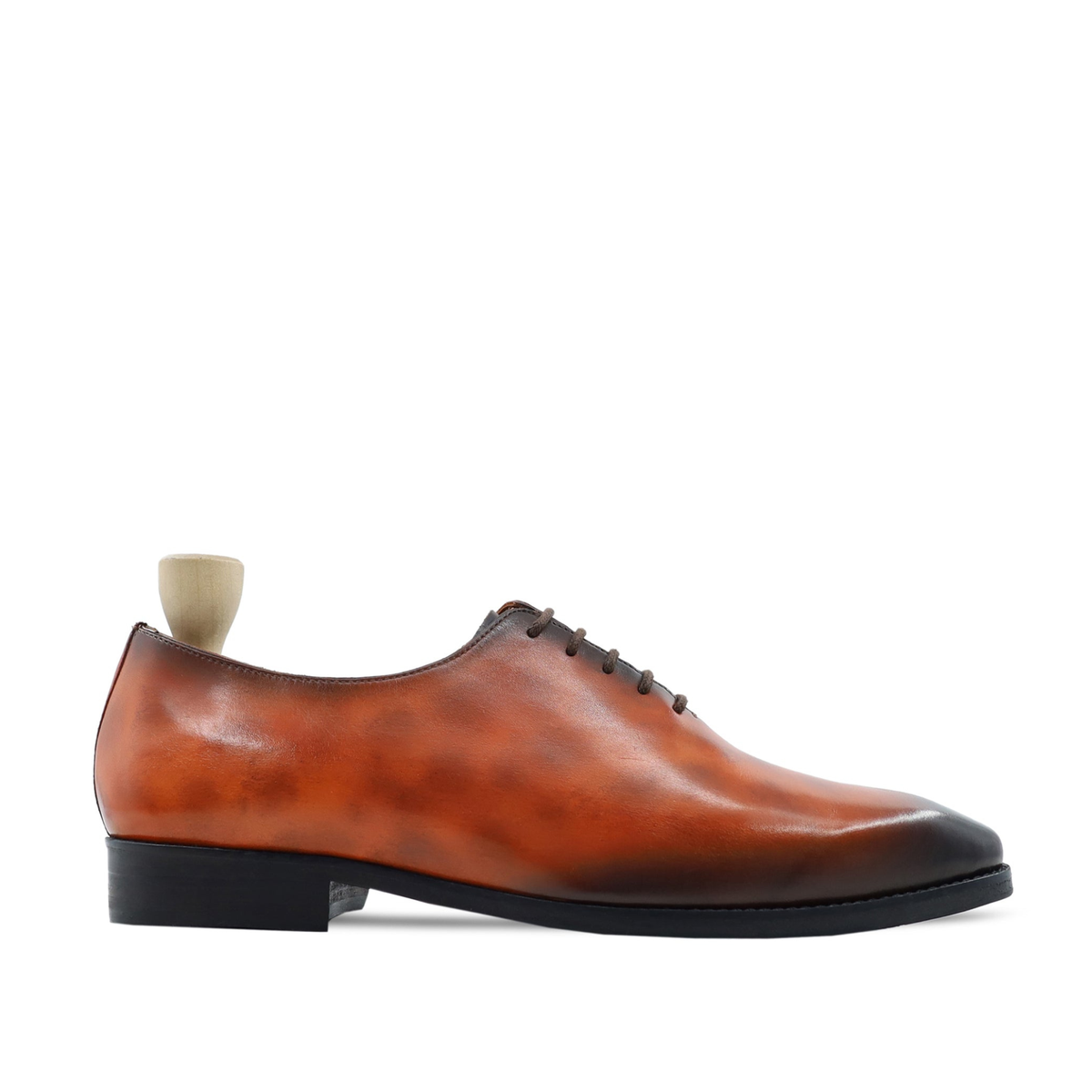 Turku - Men's Burnished Tan Calf Leather Wholecut Shoe