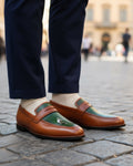 Atelier - Men's Orange Hand Painted Loafer
