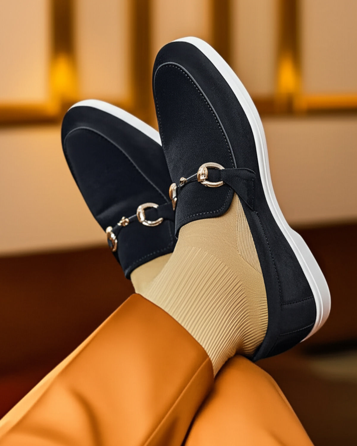 Vesco - Men's Dark Blue Suede Loafer