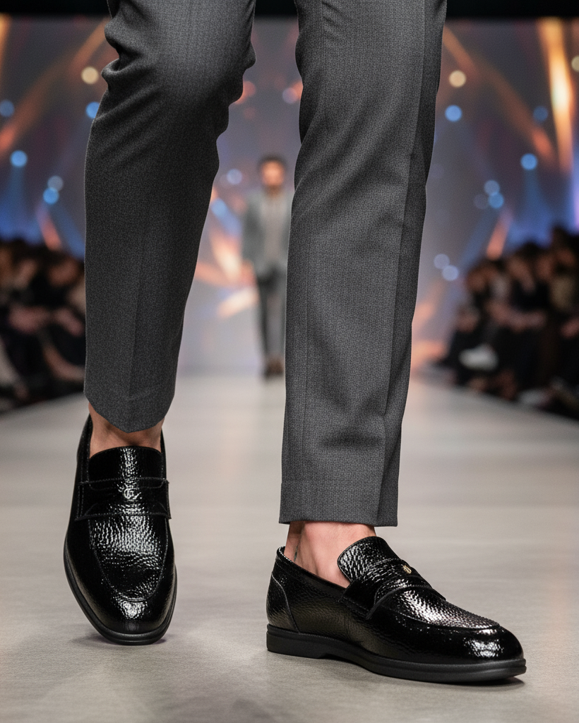 Mavix - Men's Black Patent Leather Loafer