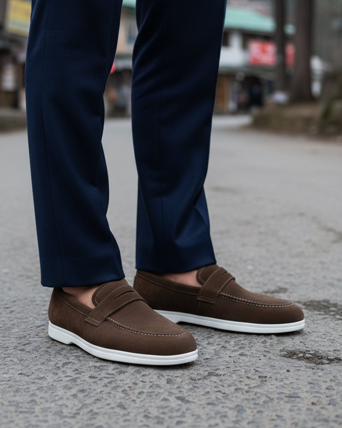 Harlow - Men's Dark Brown Suede Loafer