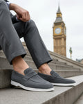 Harlow - Men's Charcoal Grey Suede Loafer