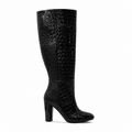 Elsie - Ladies Black Patent Leather Long Boot