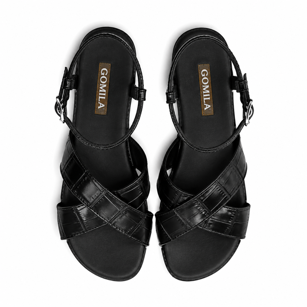 Rina - Women's Black Strapped Sandal