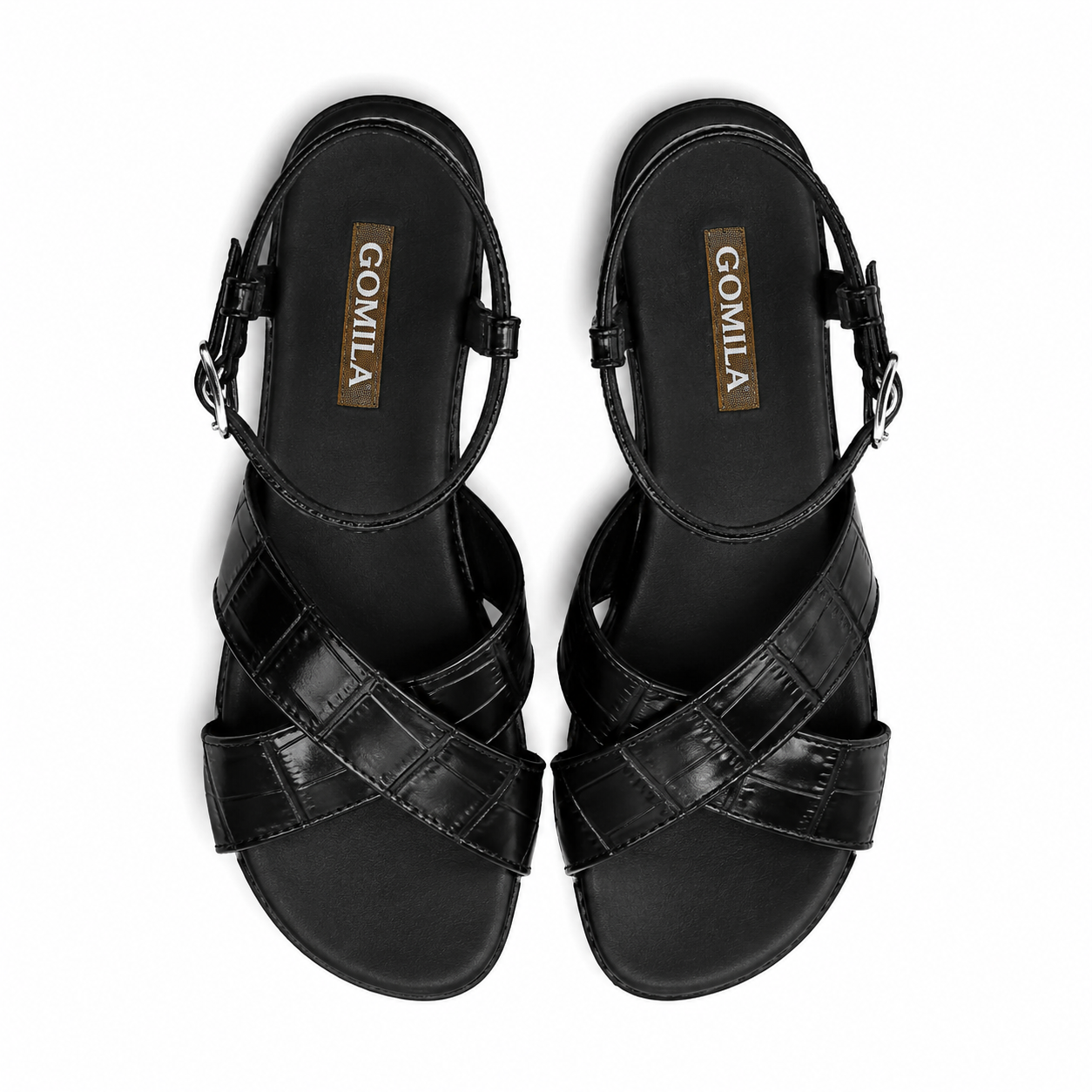 Rina - Women's Black Strapped Sandal