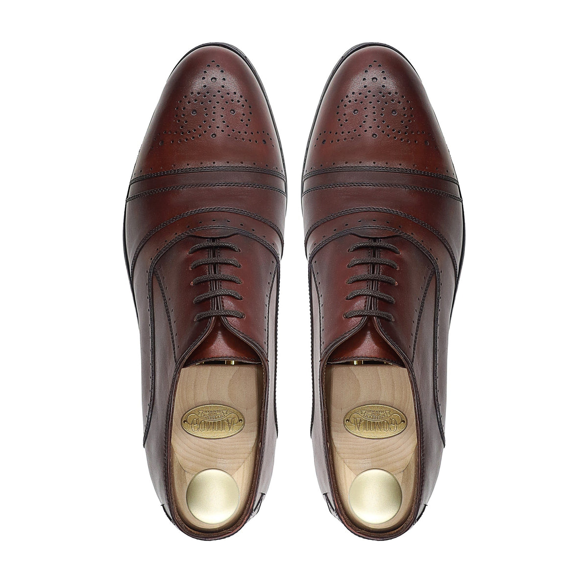 Doha - Men's Reddish Brown Calf Leather Oxford Shoe