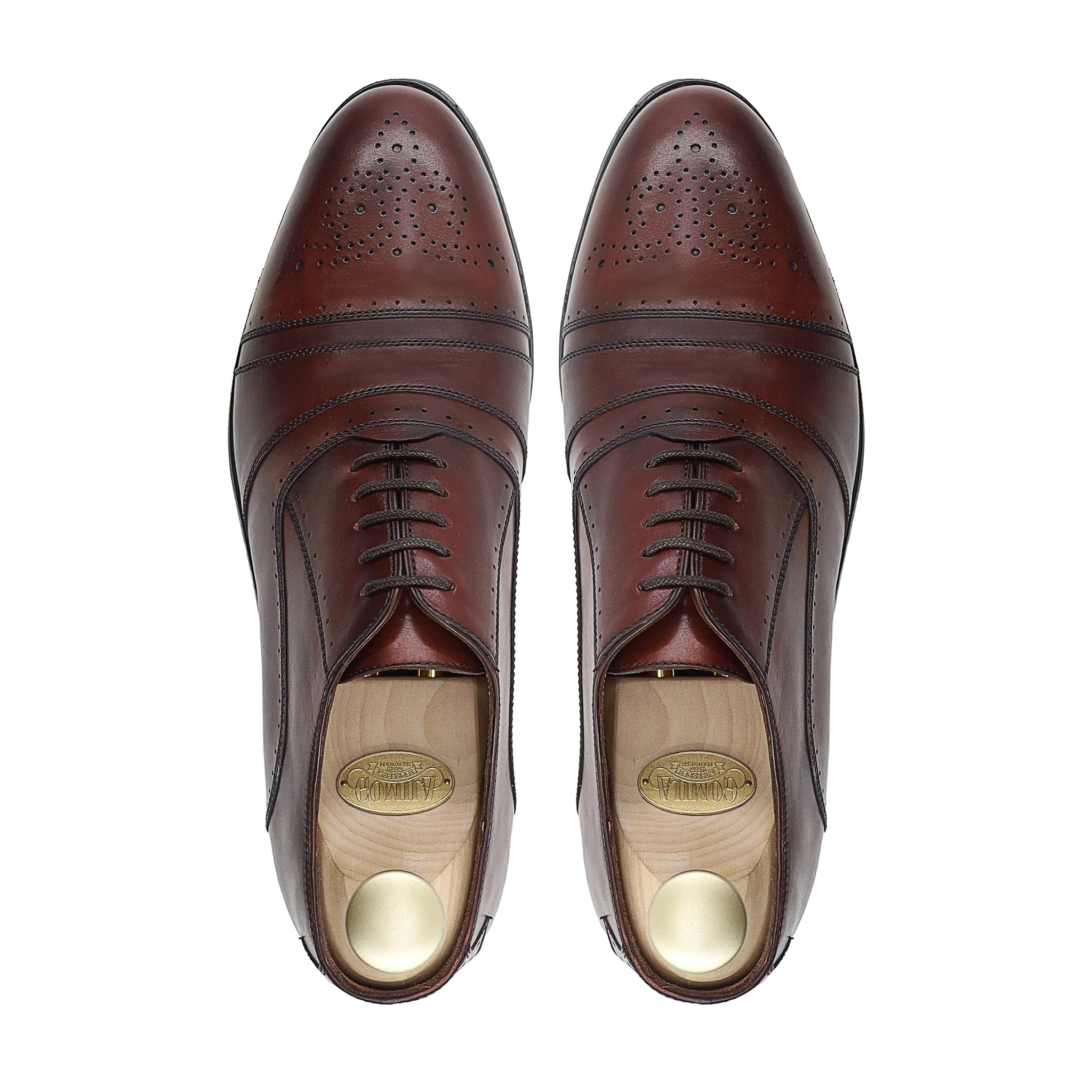 Doha - Men's Reddish Brown Calf Leather Oxford Shoe