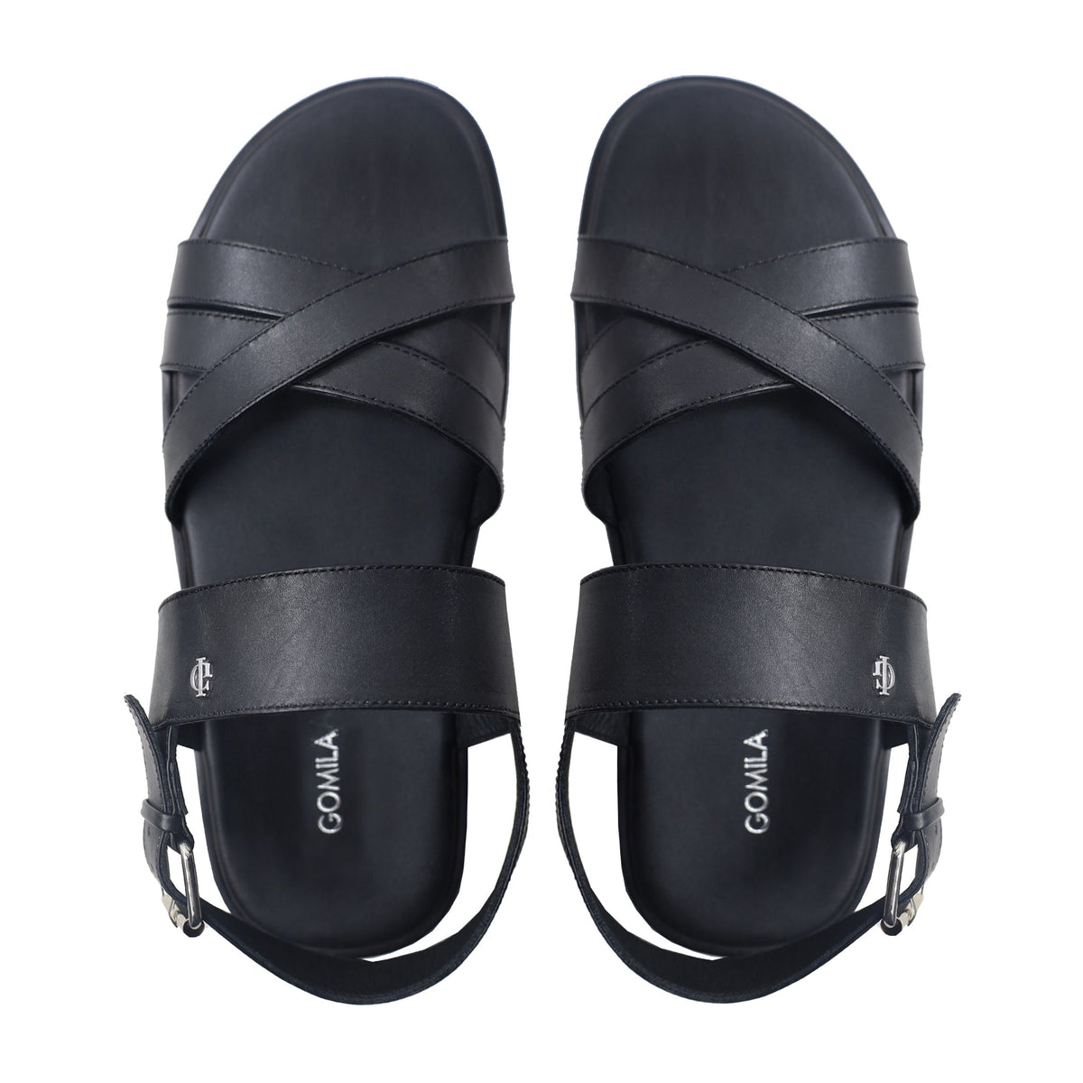 Kellen - Men's Black Calf Leather Sandals