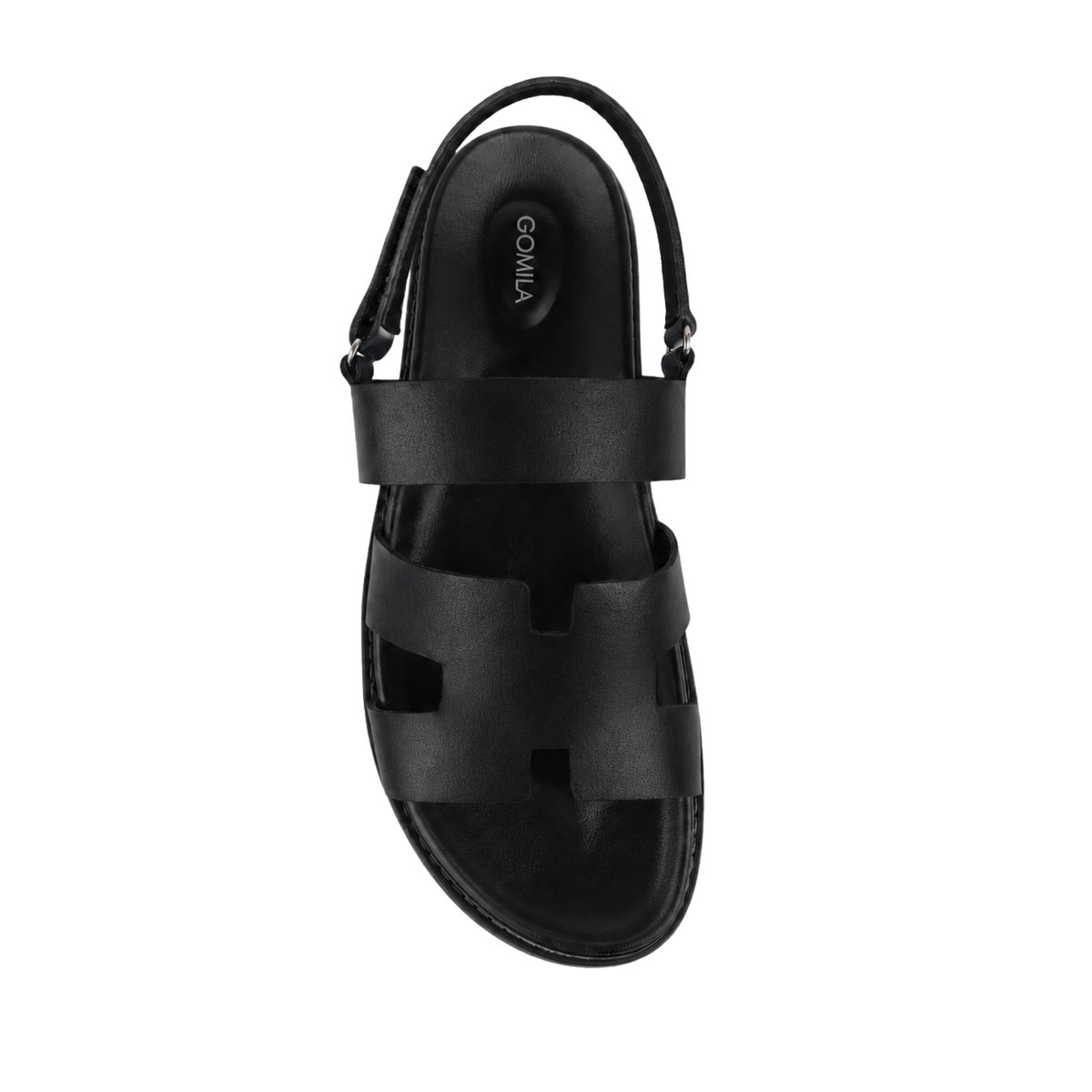 Nathan - Men's Black Calf Leather Sandal