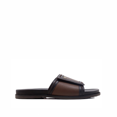 Jaime - Men's Dark Brown Calf Leather Slipper