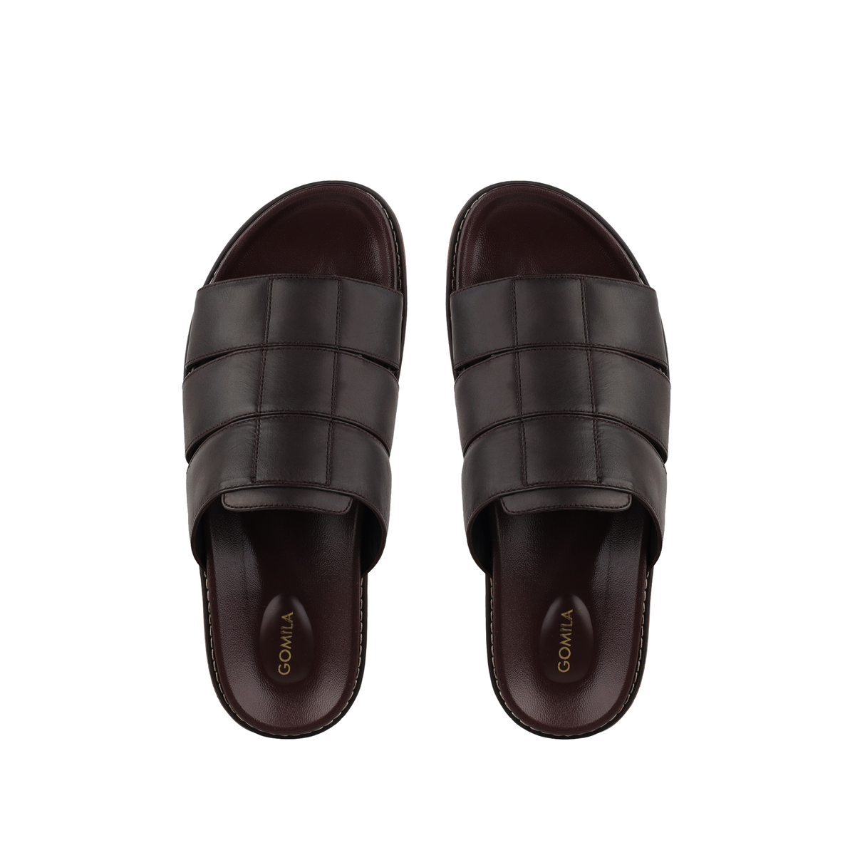 Cozyo - Men's Dark Brown Calf Leather Slipper