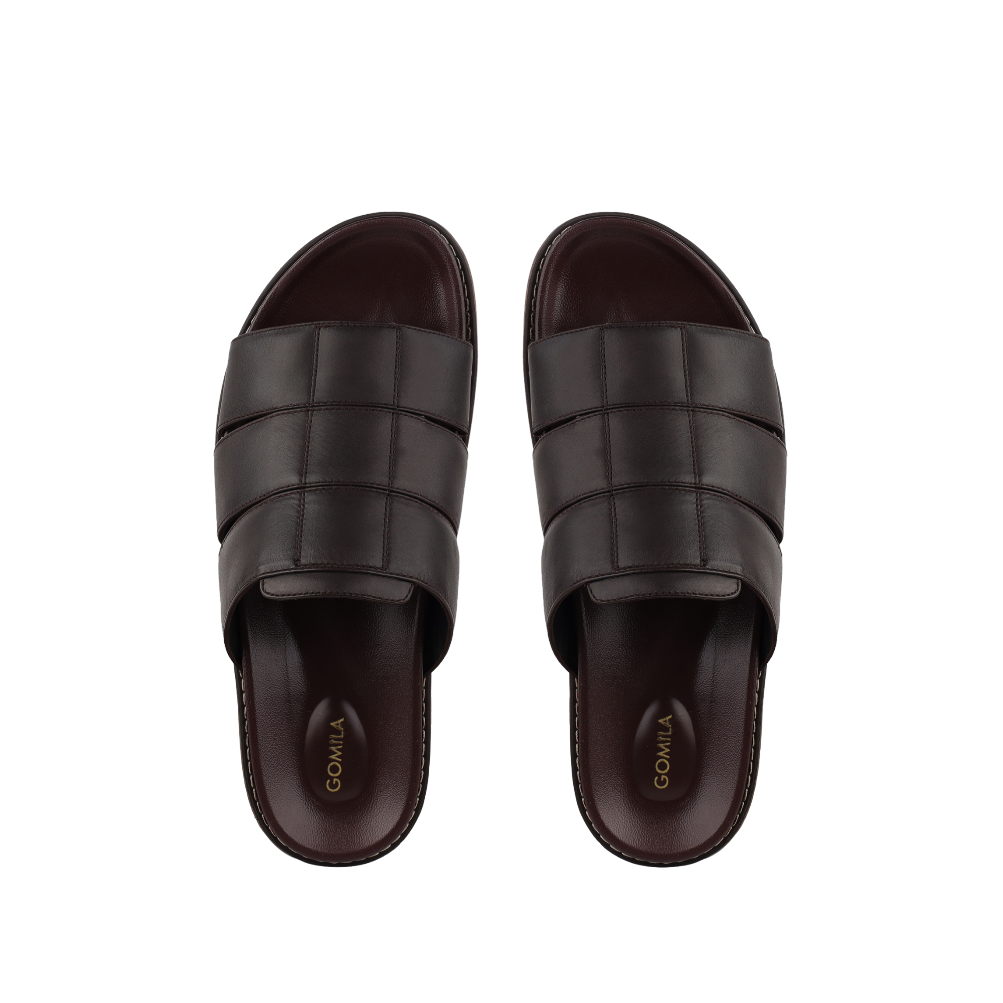 Cozyo - Men's Dark Brown Calf Leather Slipper