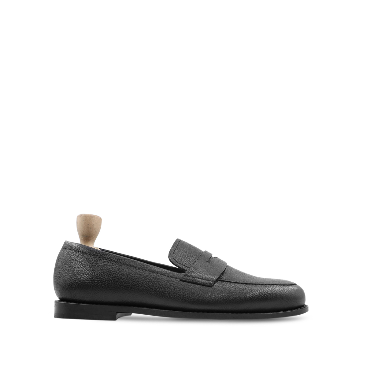 Postojna - Men's Black Pebble Grain Leather Loafer - Goodyear Welted