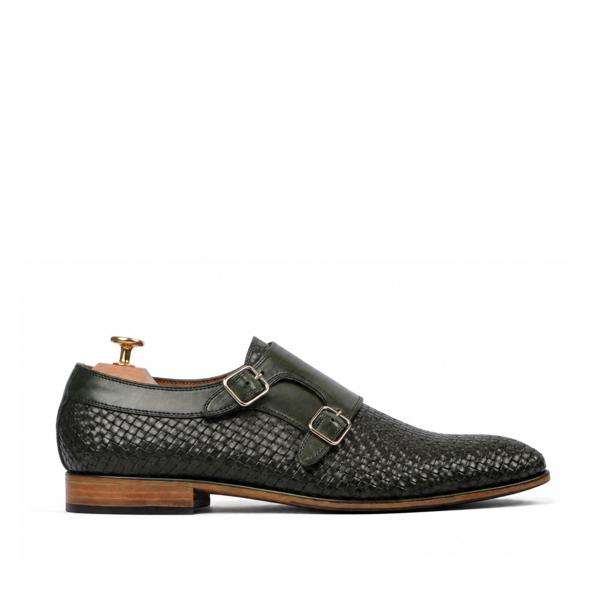 Salvador - Men's Green Patina Calf Leather Double Monktsrap