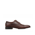Gorzow - Men's Dark Brown Calf and Hand Woven Calf Leather Derby Shoe