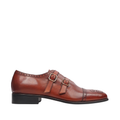 Nobara - Men's Burgundy Brown Calf Leather Double Monstrap