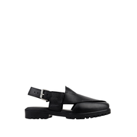 Bronx - Men's Black Pebble Grain Leather Sandal