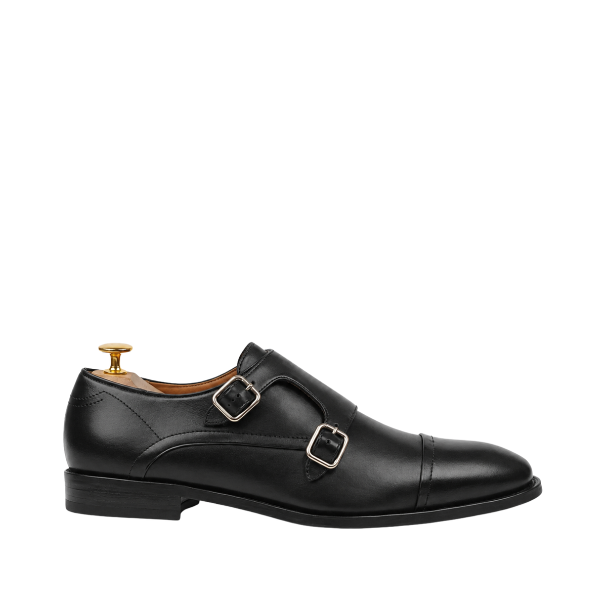 Sanford - Men's Black Calf Leather Double Monkstrap
