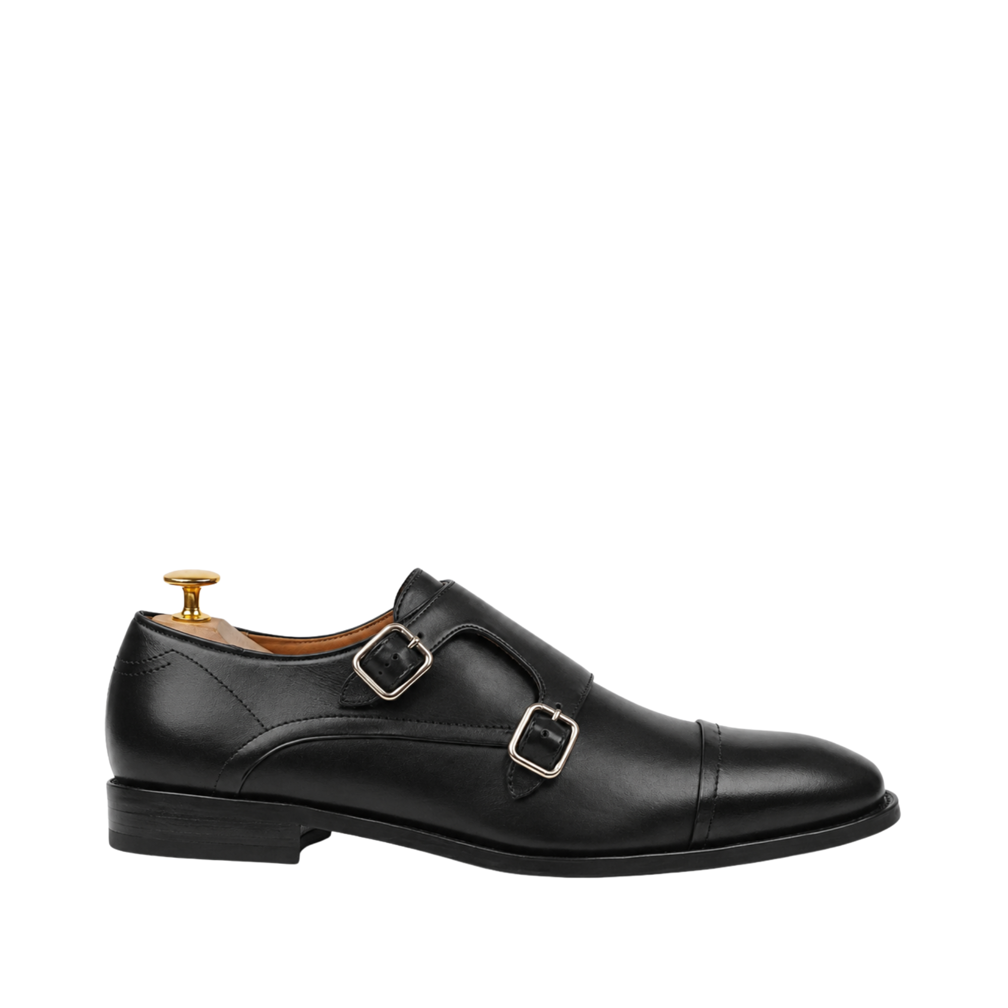 Sanford - Men's Black Calf Leather Double Monkstrap