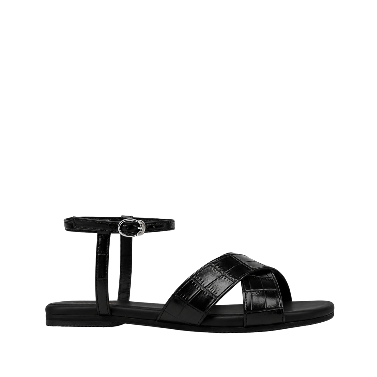 Rina - Women's Black Strapped Sandal