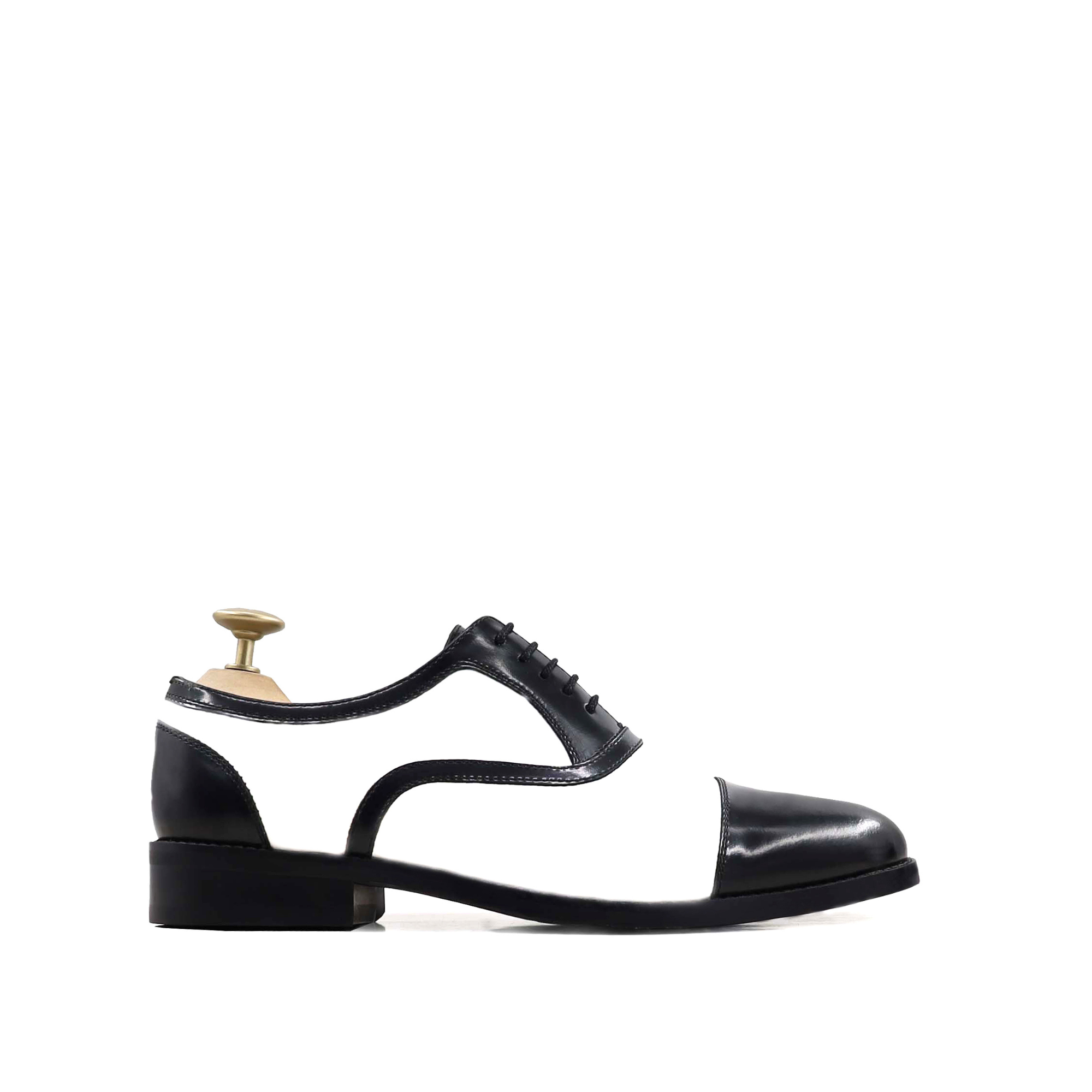 Alcapone - Men's White Calf and Patent Leather Oxford Shoe